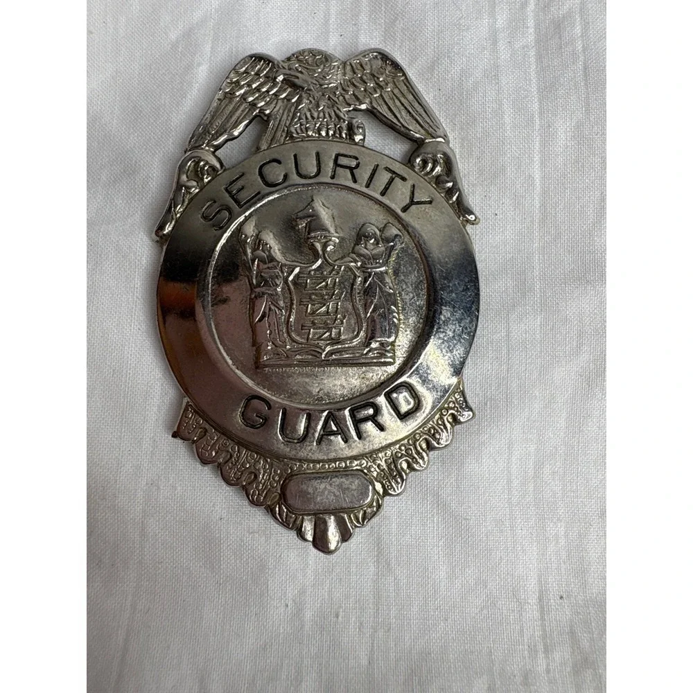 Vintage Security Officer Guard Badge Lot 3 Metal Emblem Collectible Prop